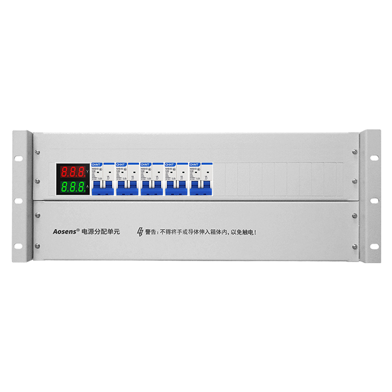 奧盛 機(jī)柜配電單元PDU 4U配電箱 正泰交流2P空開(kāi) 電流電壓表 單路
