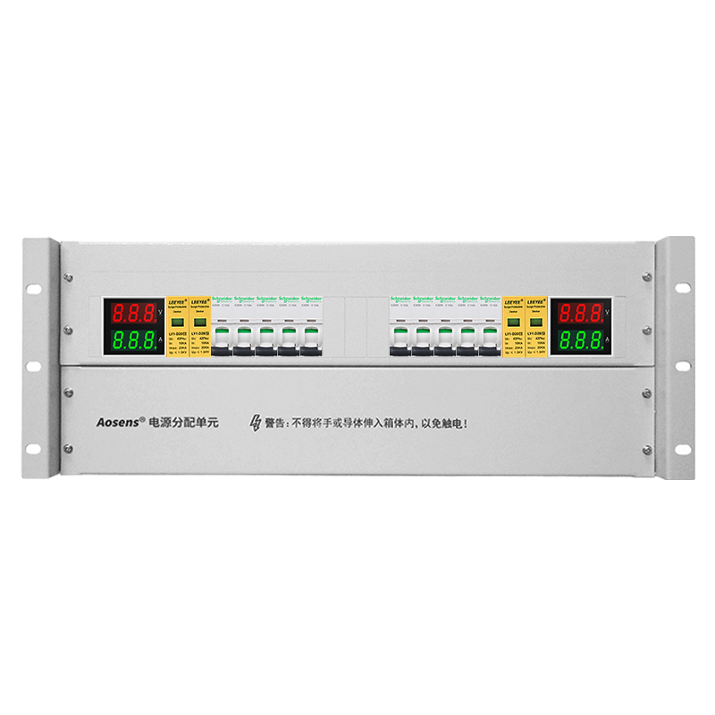 奧盛 機(jī)柜配電單元PDU 4U配電箱 施耐德交流1P空開(kāi) 防雷電流電壓表 雙路